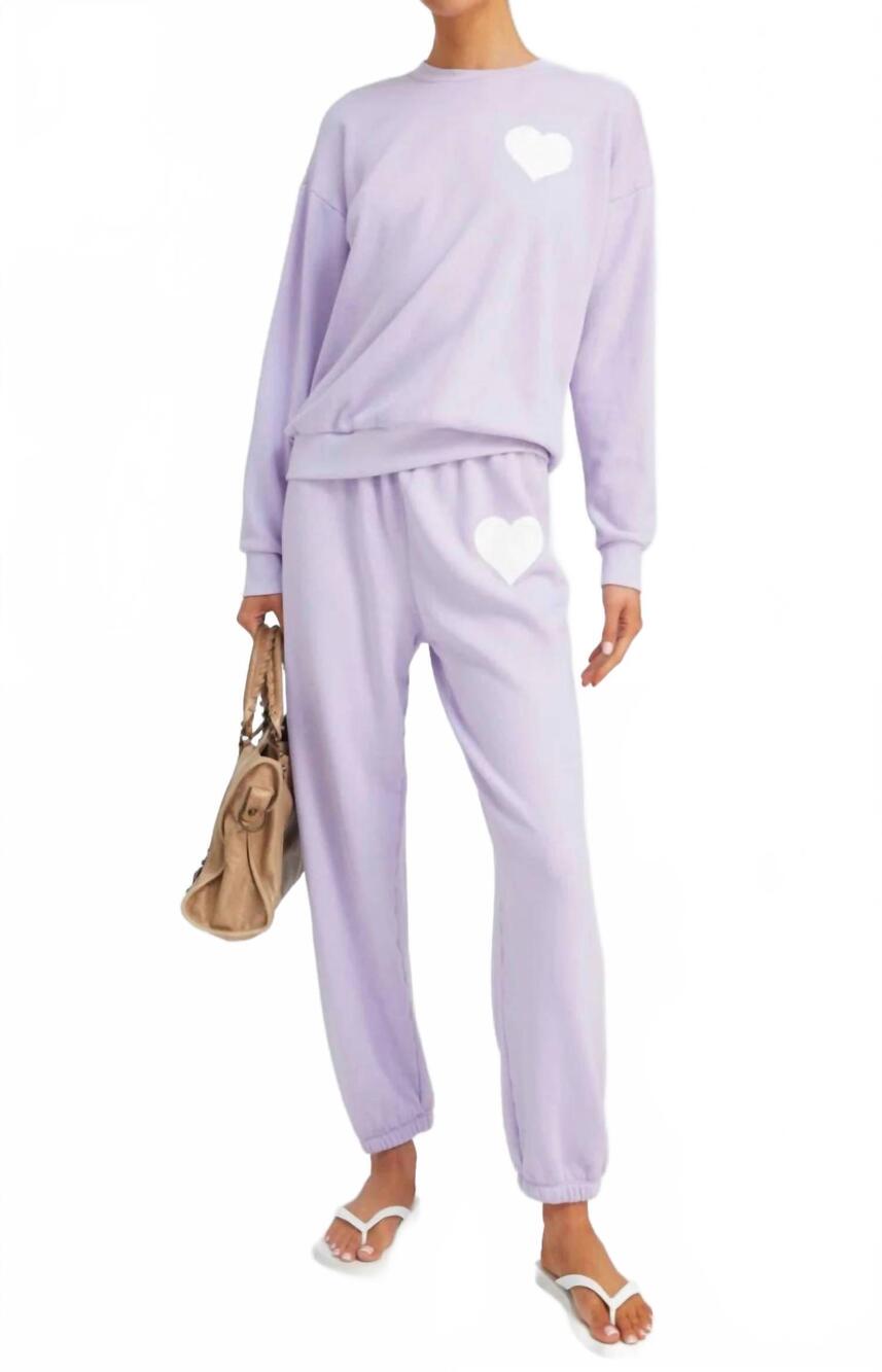 NEW SPRWMN heart sweatpant in purple